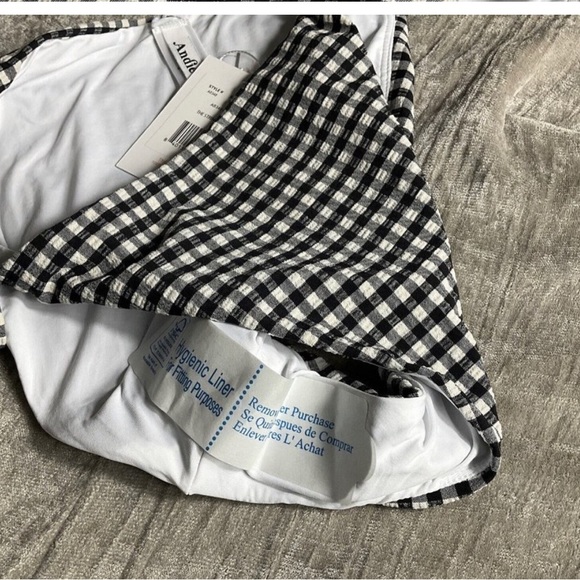 NWT Andie Swim The String Bottom Bikini Textured Gingham Size XL NEW - Picture 7 of 12